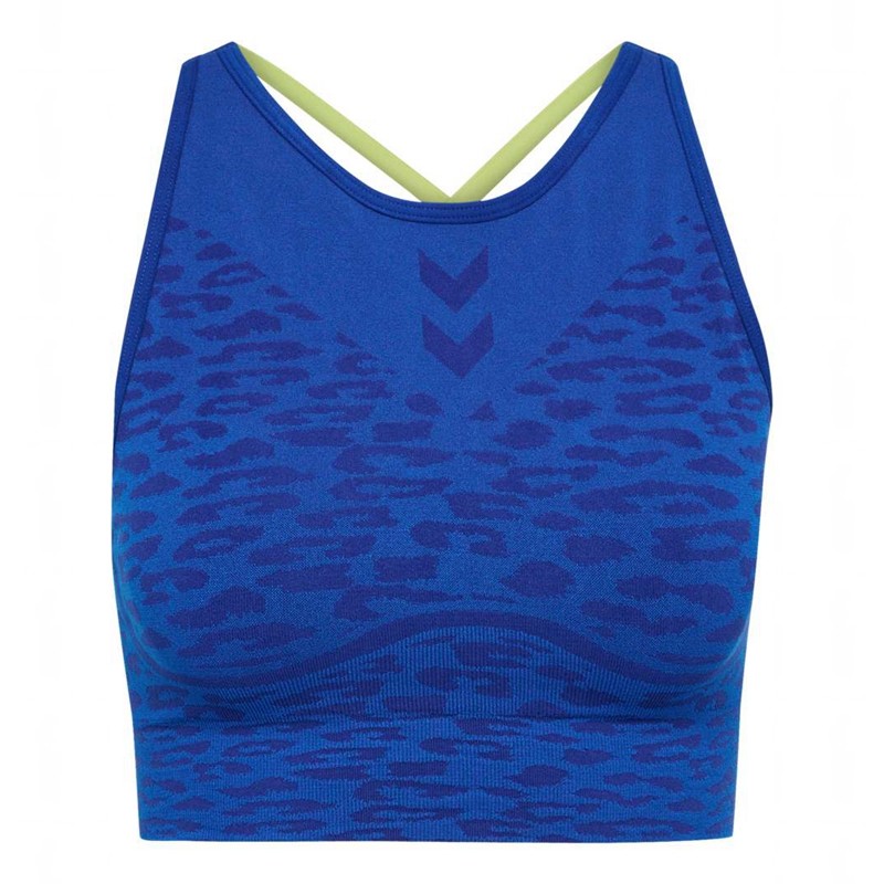Hummel Mt Leo Seamless Sport BH Damen Blau | 390834-529