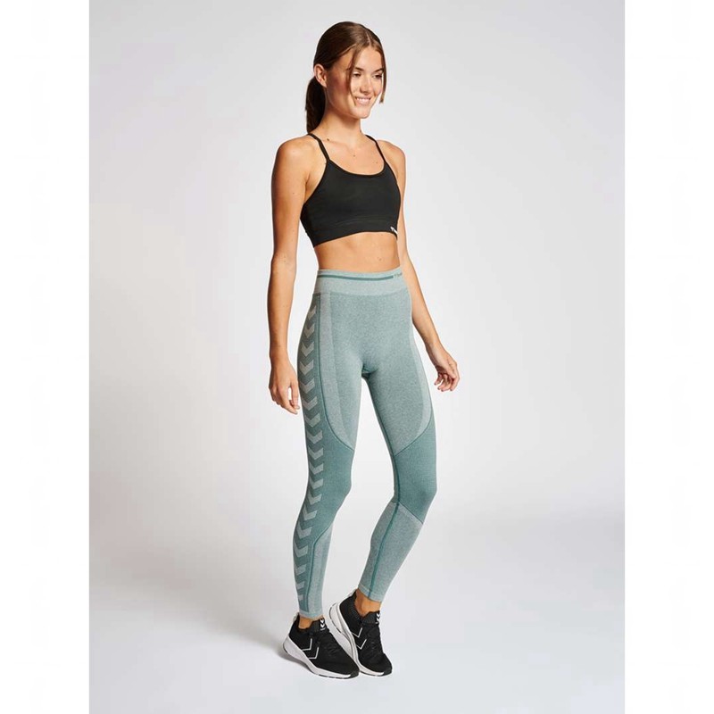 Hummel Mt Lulu Seamless Scrunch Kurze Hose Damen Blau | 390044-129