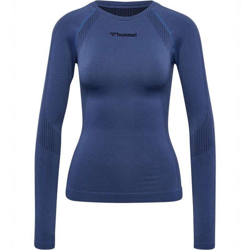 Hummel Mt Shaping Seamless L/S Grundschicht Damen Blau | 566480-119