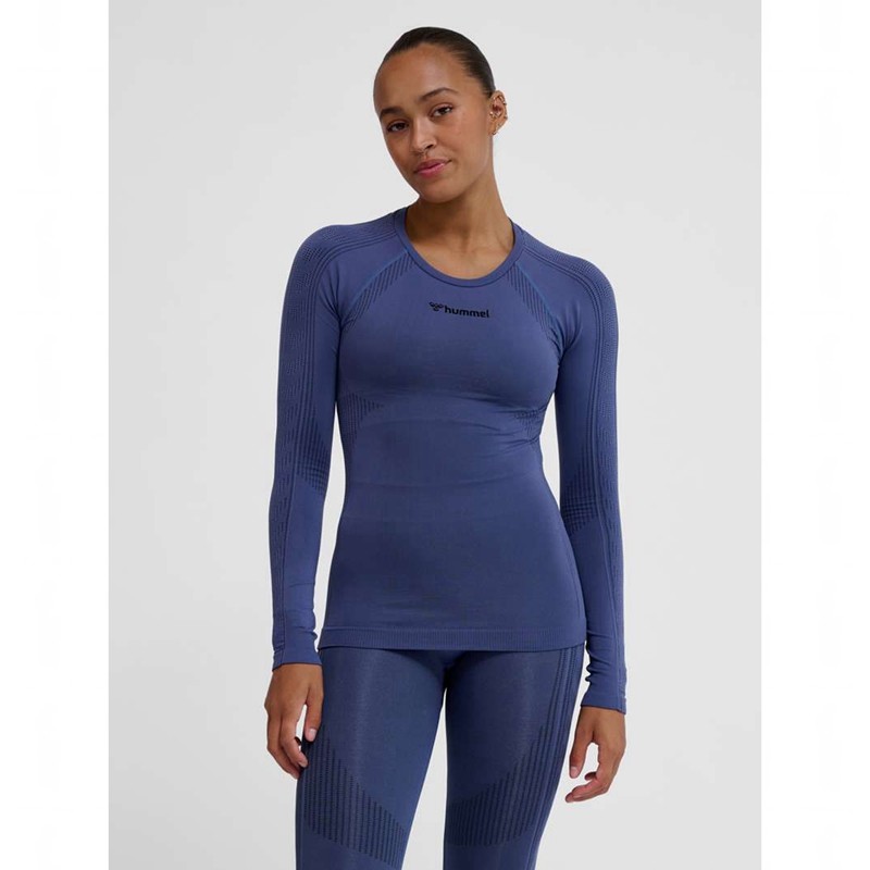 Hummel Mt Shaping Seamless L/S Grundschicht Damen Blau | 566480-119