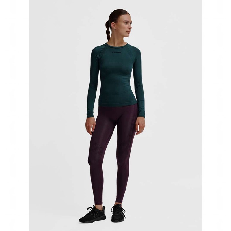 Hummel Mt Shaping Seamless L/S T-shirts Damen Grün | 323210-250