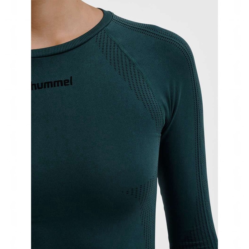 Hummel Mt Shaping Seamless L/S T-shirts Damen Grün | 323210-250