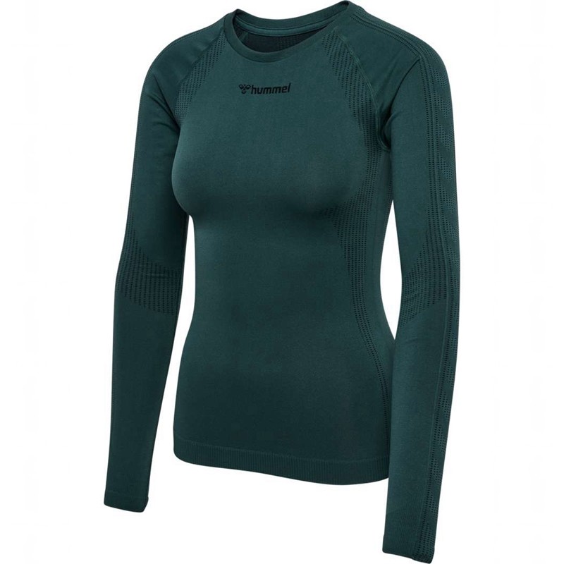 Hummel Mt Shaping Seamless L/S T-shirts Damen Grün | 323210-250