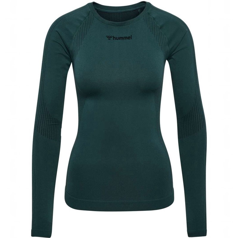 Hummel Mt Shaping Seamless L/S T-shirts Damen Grün | 323210-250