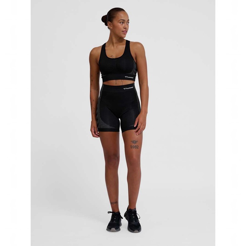 Hummel Mt Shaping Seamless Padded Sport BH Damen Schwarz | 410223-615