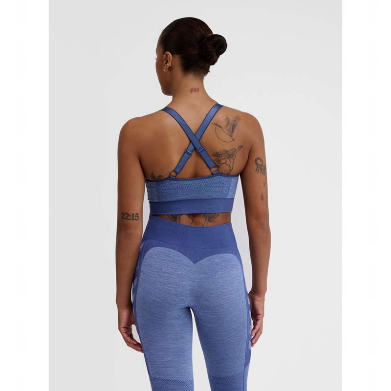 Hummel Mt Shine Seamless Sport BH Damen Blau | 581426-455
