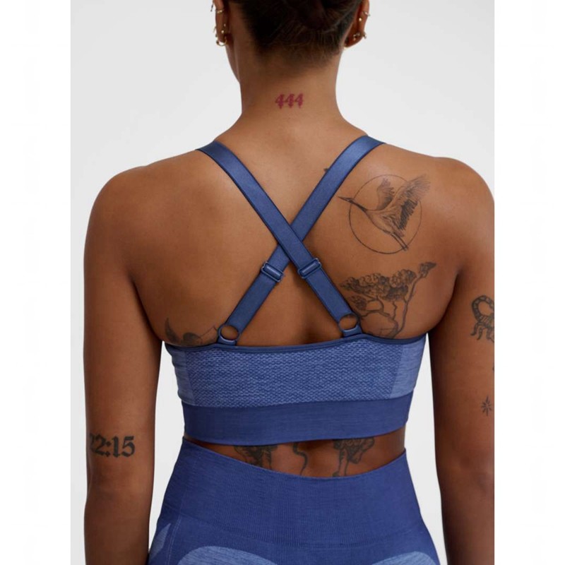 Hummel Mt Shine Seamless Sport BH Damen Blau | 581426-455