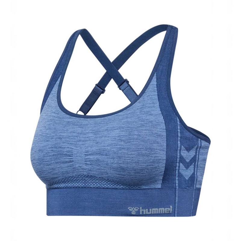 Hummel Mt Shine Seamless Sport BH Damen Blau | 581426-455