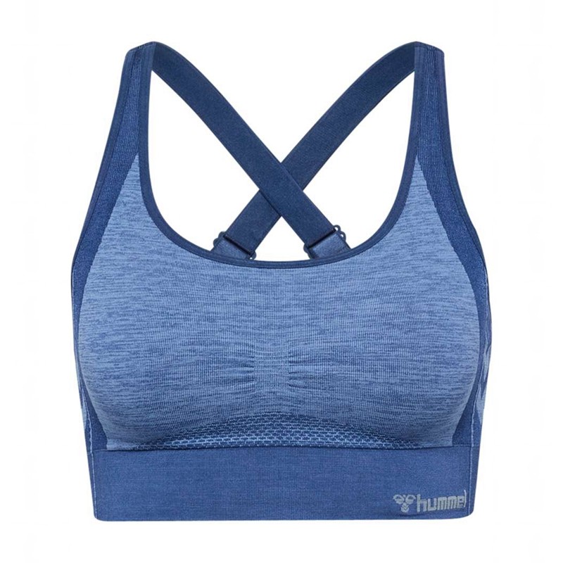 Hummel Mt Shine Seamless Sport BH Damen Blau | 581426-455