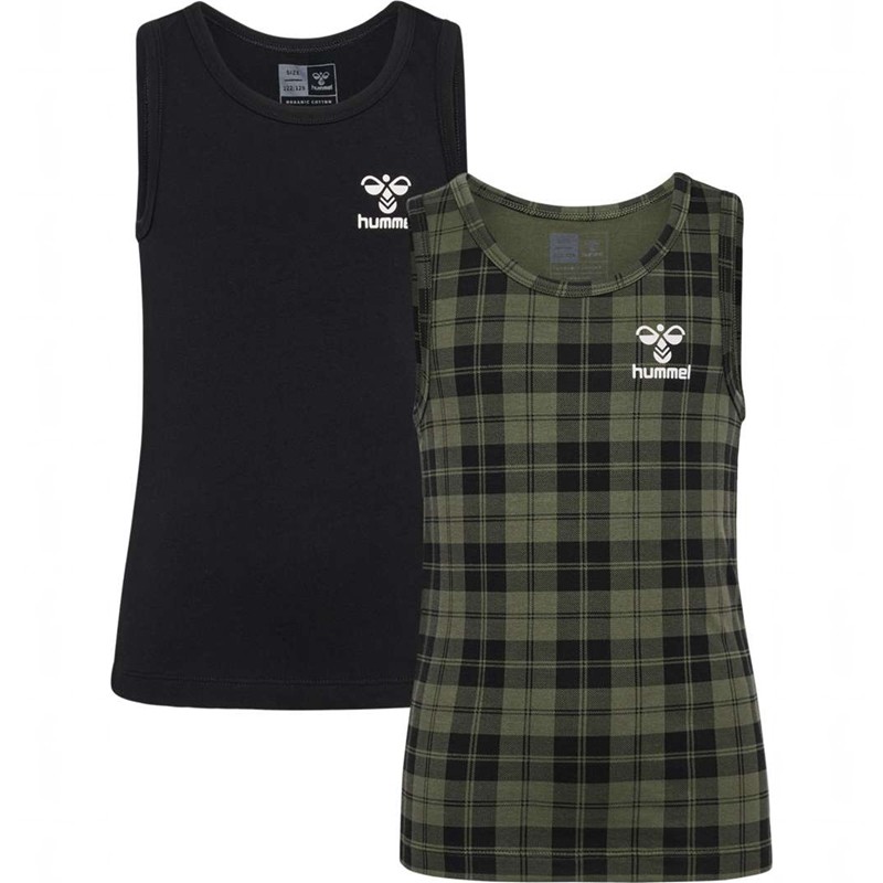 Hummel Nolan Tank Top 2-pack T-shirts Kinder Olivgrün | 521237-014