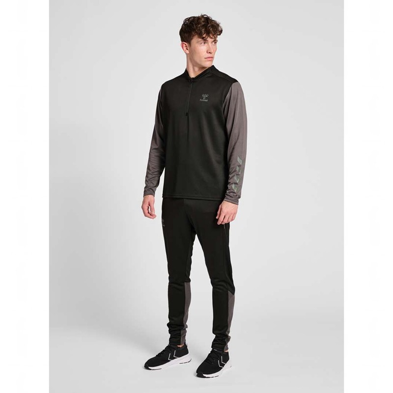 Hummel Ongrid 1/2 Zip Poly Sweat Sweatshirt Herren Schwarz | 838560-043