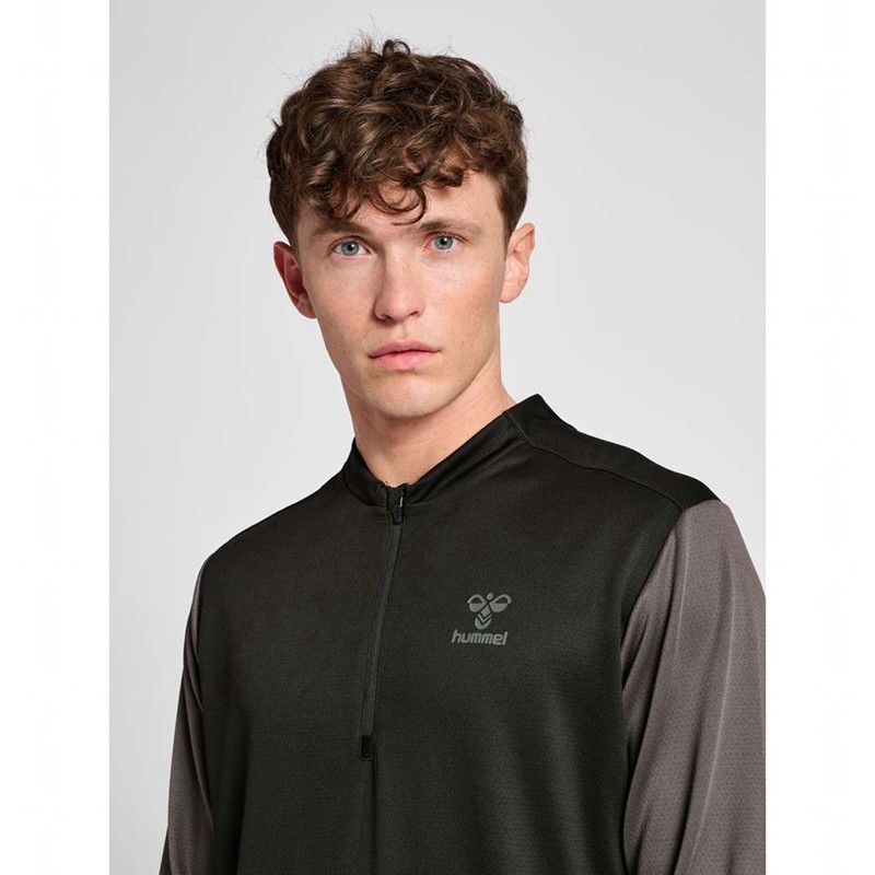Hummel Ongrid 1/2 Zip Poly Sweat Sweatshirt Herren Schwarz | 838560-043