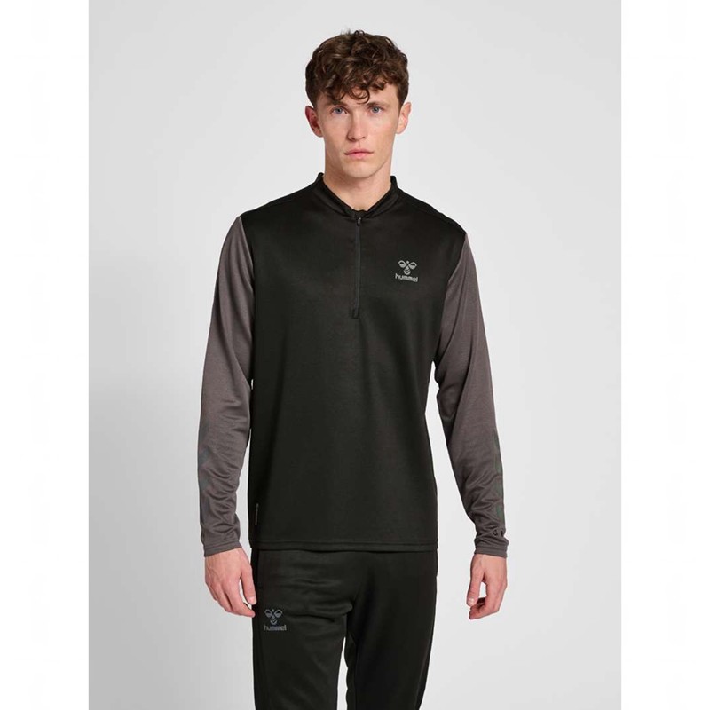 Hummel Ongrid 1/2 Zip Poly Sweat Sweatshirt Herren Schwarz | 838560-043