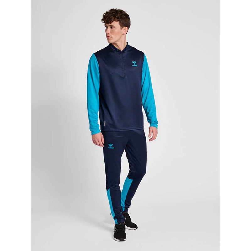 Hummel Ongrid 1/2 Zip Poly Sweat Sweatshirt Herren Navy | 074333-723