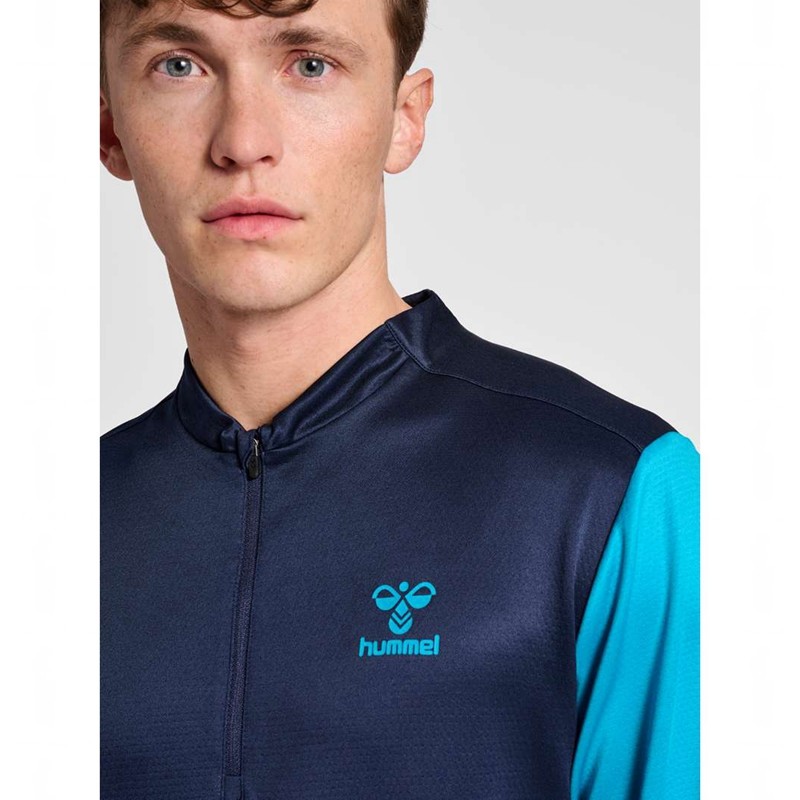Hummel Ongrid 1/2 Zip Poly Sweat Sweatshirt Herren Navy | 074333-723