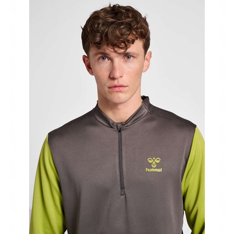 Hummel Ongrid 1/2 Zip Poly Sweat Sweatshirt Herren Grau | 293697-689