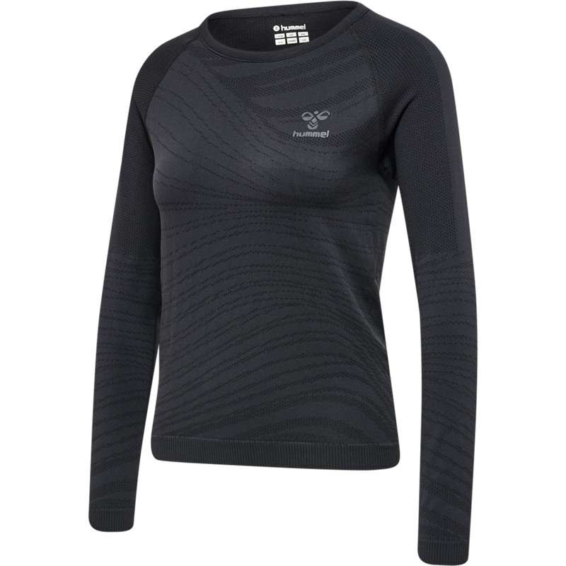 Hummel Ongrid Seamless L/S Wo T-shirts Damen Schwarz | 017875-608