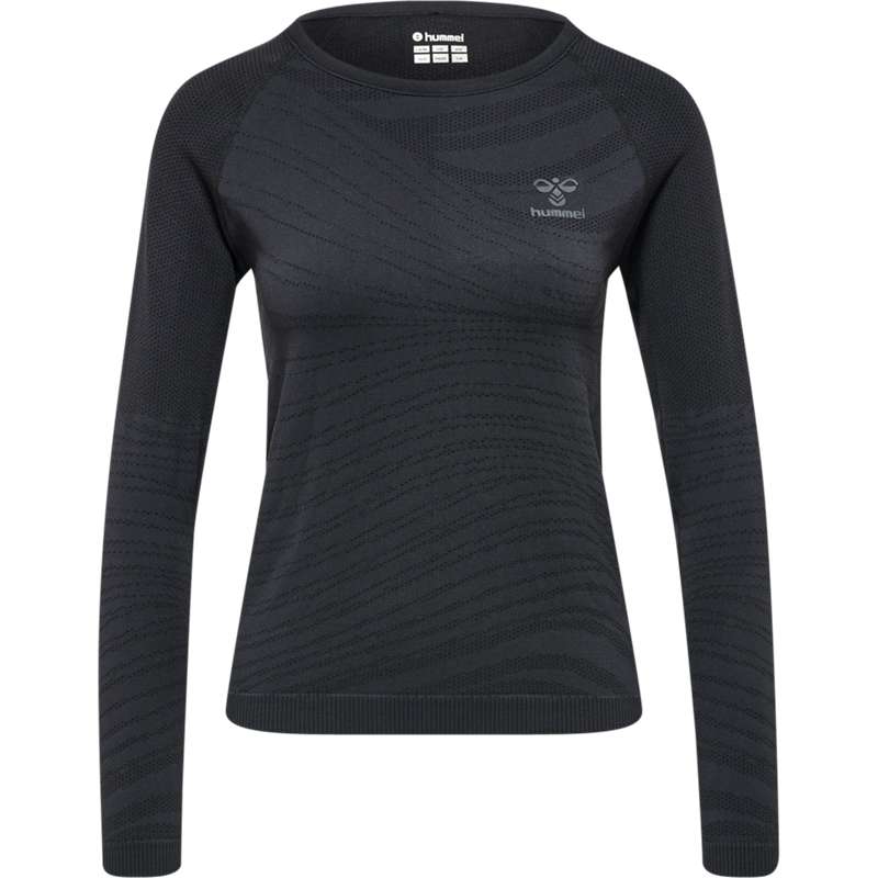 Hummel Ongrid Seamless L/S Wo T-shirts Damen Schwarz | 017875-608