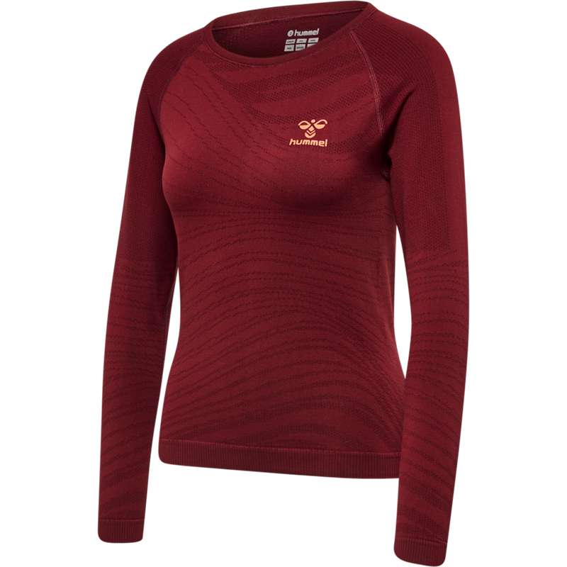 Hummel Ongrid Seamless L/S Wo T-shirts Damen Rot | 333431-188