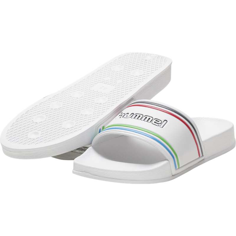 Hummel Pool Retro Pantoletten Herren Weiß | 749989-631