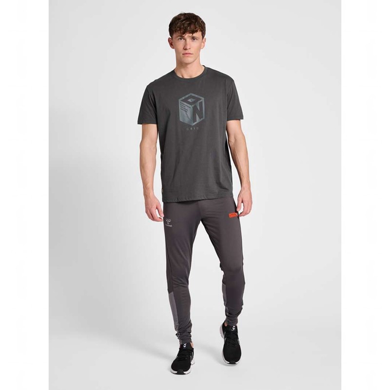 Hummel Pro Grid Cotton S/S Sportbekleidung Herren Grau | 178191-055