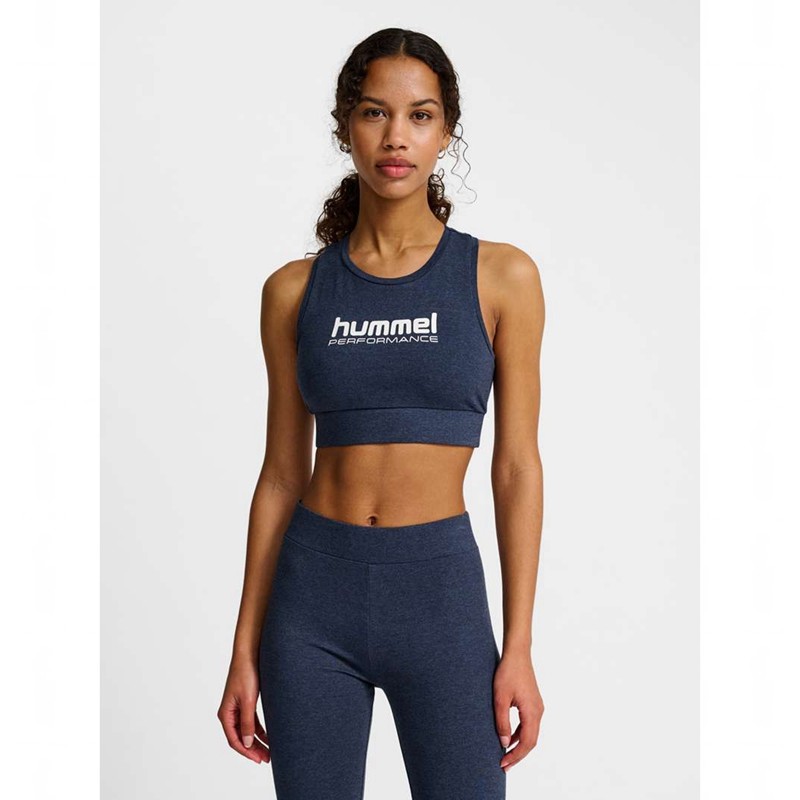 Hummel Pulse Logo Light Support Sport BH Damen Blau | 724097-434