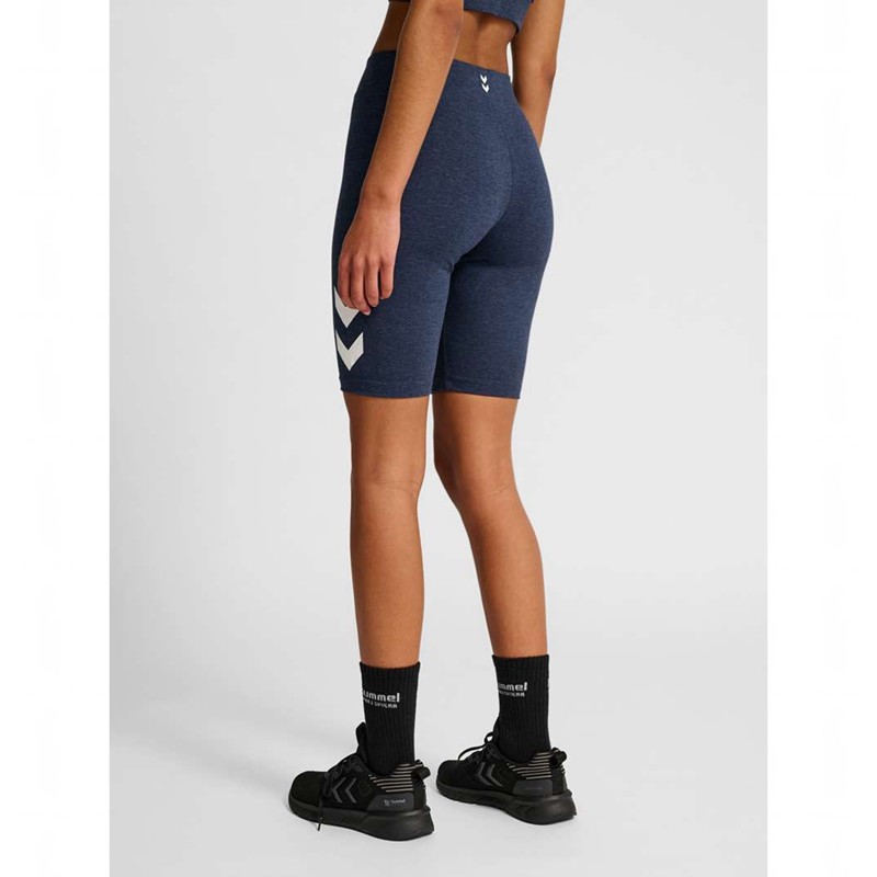 Hummel Pulse Logo Mw Tights Kurze Hose Damen Blau | 363113-029
