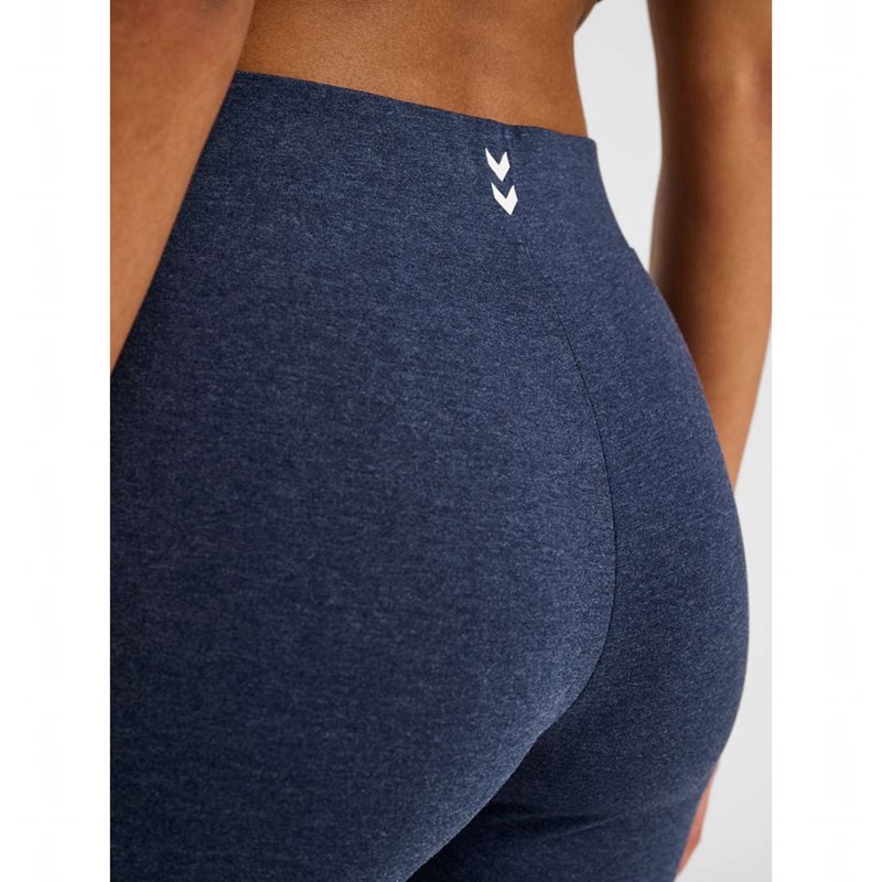 Hummel Pulse Logo Mw Tights Kurze Hose Damen Blau | 363113-029