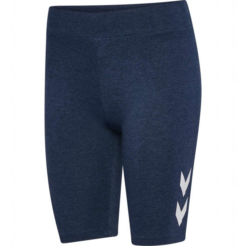 Hummel Pulse Logo Mw Tights Kurze Hose Damen Blau | 363113-029
