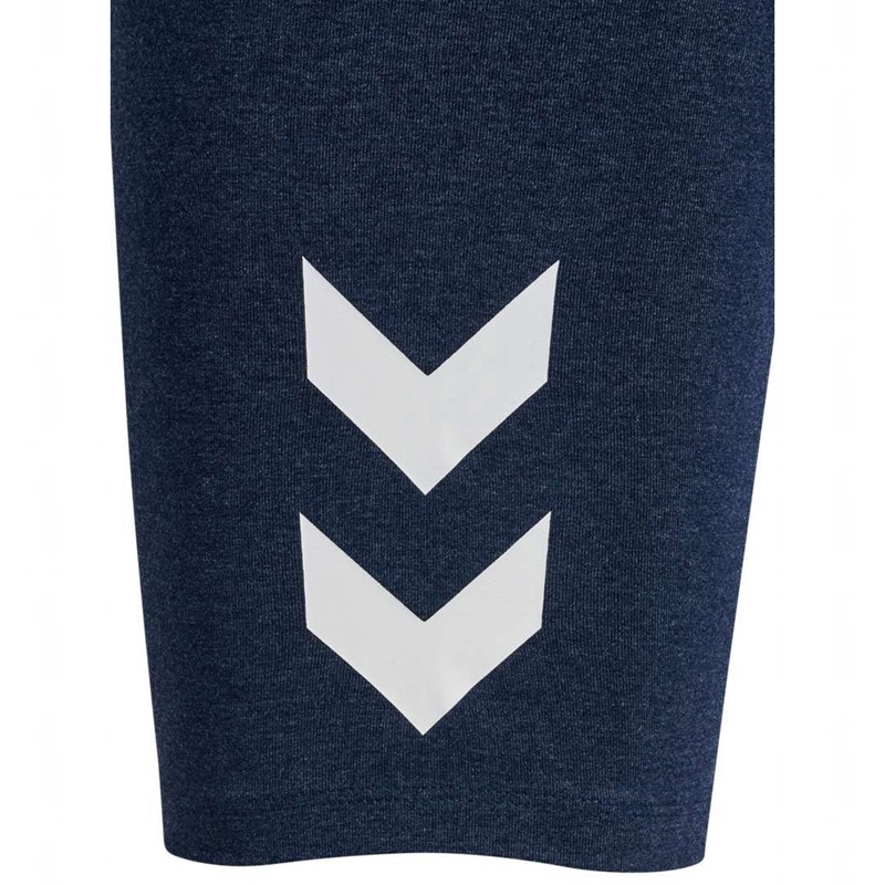 Hummel Pulse Logo Mw Tights Kurze Hose Damen Blau | 363113-029