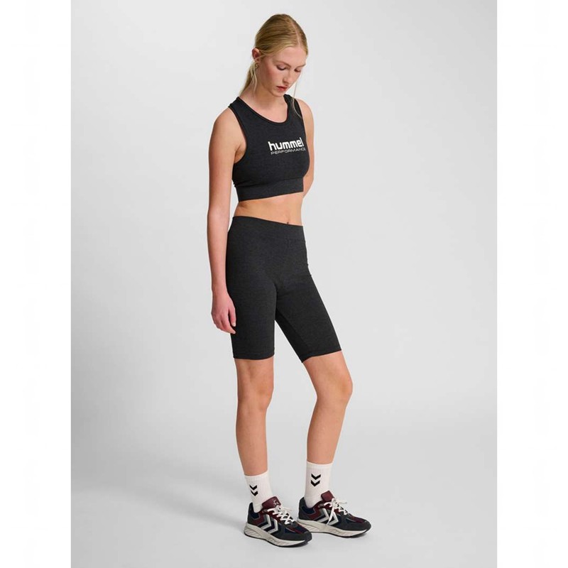 Hummel Pulse Logo Mw Tights Kurze Hose Damen Schwarz | 256003-160