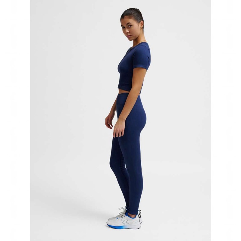 Hummel Pulse Seamless Rib Mw Strumpfhose Damen Navy | 338707-771