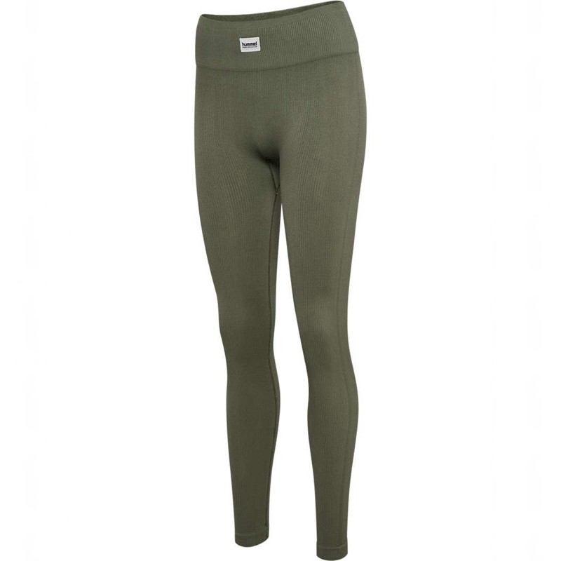 Hummel Pulse Seamless Rib Mw Strumpfhose Damen Olivgrün | 291302-081