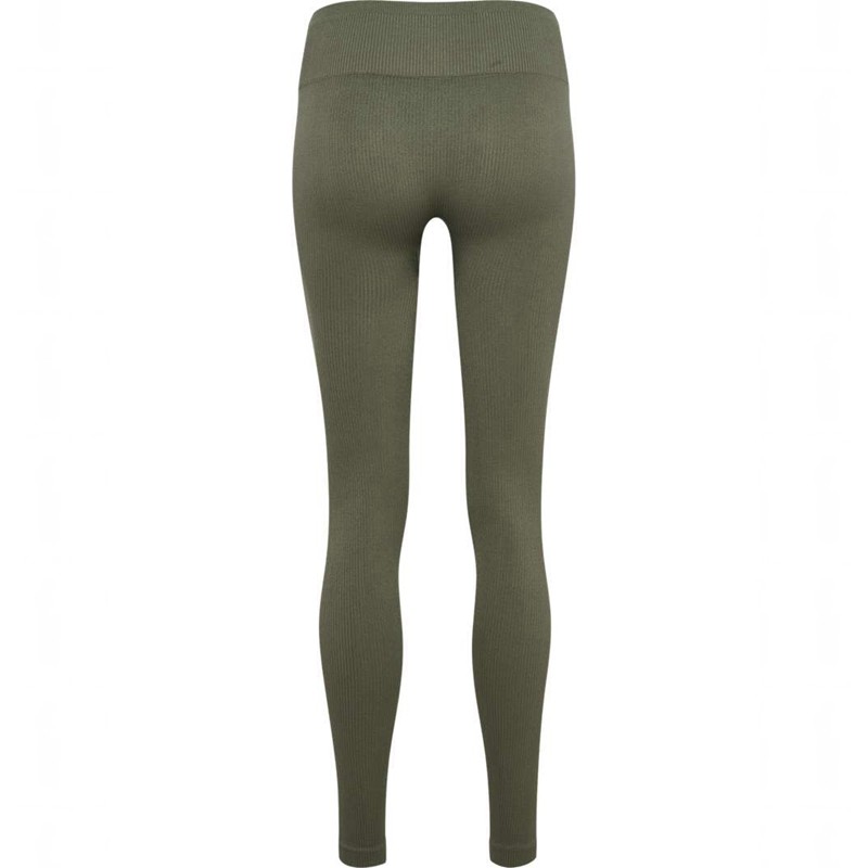 Hummel Pulse Seamless Rib Mw Strumpfhose Damen Olivgrün | 291302-081