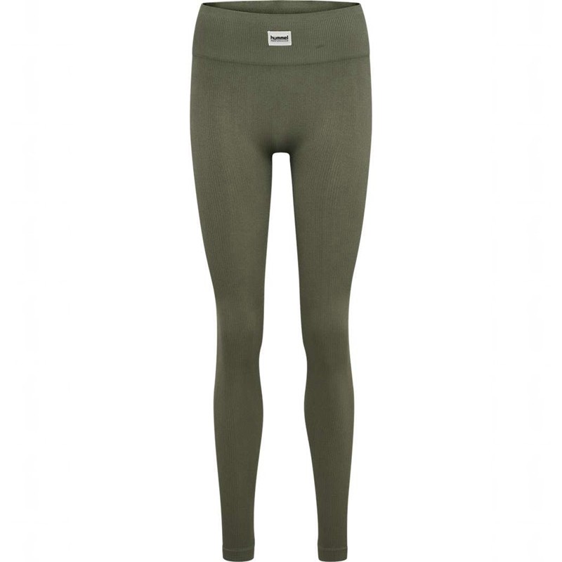 Hummel Pulse Seamless Rib Mw Strumpfhose Damen Olivgrün | 291302-081