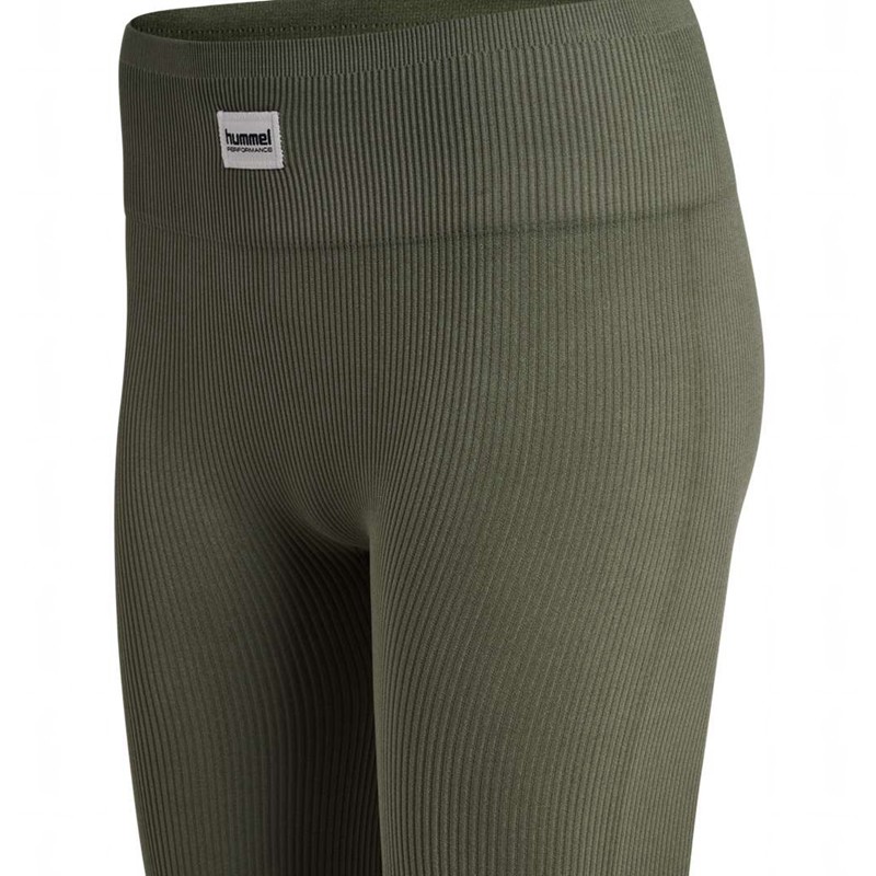Hummel Pulse Seamless Rib Mw Strumpfhose Damen Olivgrün | 291302-081