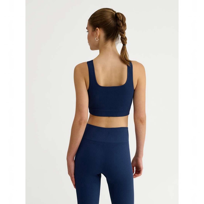 Hummel Pulse Seamless Rib Sport BH Damen Navy | 831266-336