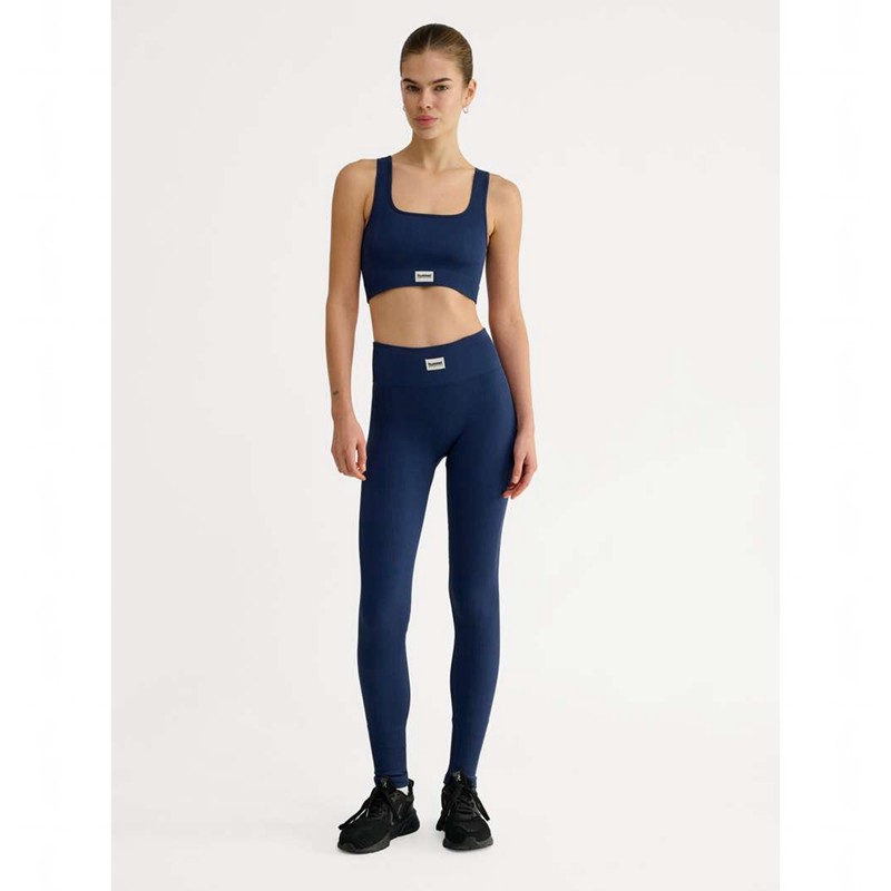 Hummel Pulse Seamless Rib Sport BH Damen Navy | 831266-336