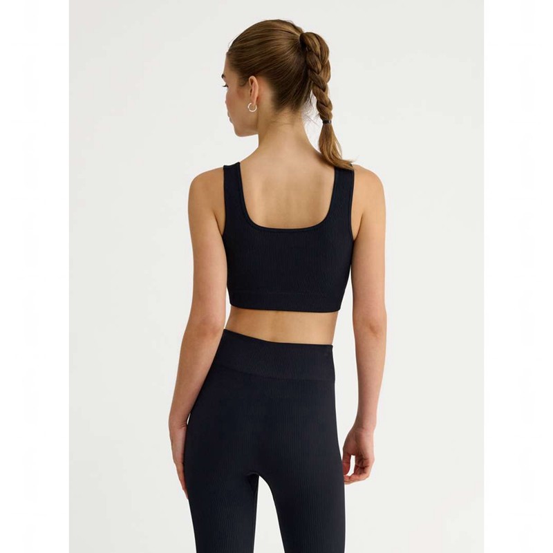 Hummel Pulse Seamless Rib Sport BH Damen Schwarz | 173951-334