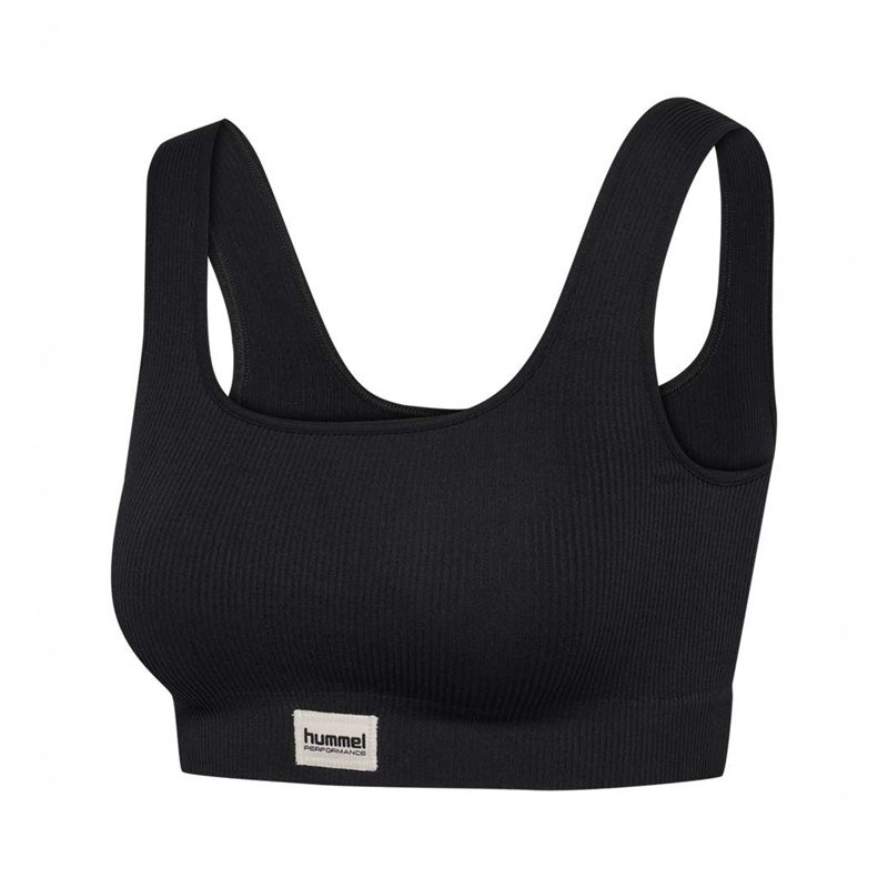 Hummel Pulse Seamless Rib Sport BH Damen Schwarz | 173951-334