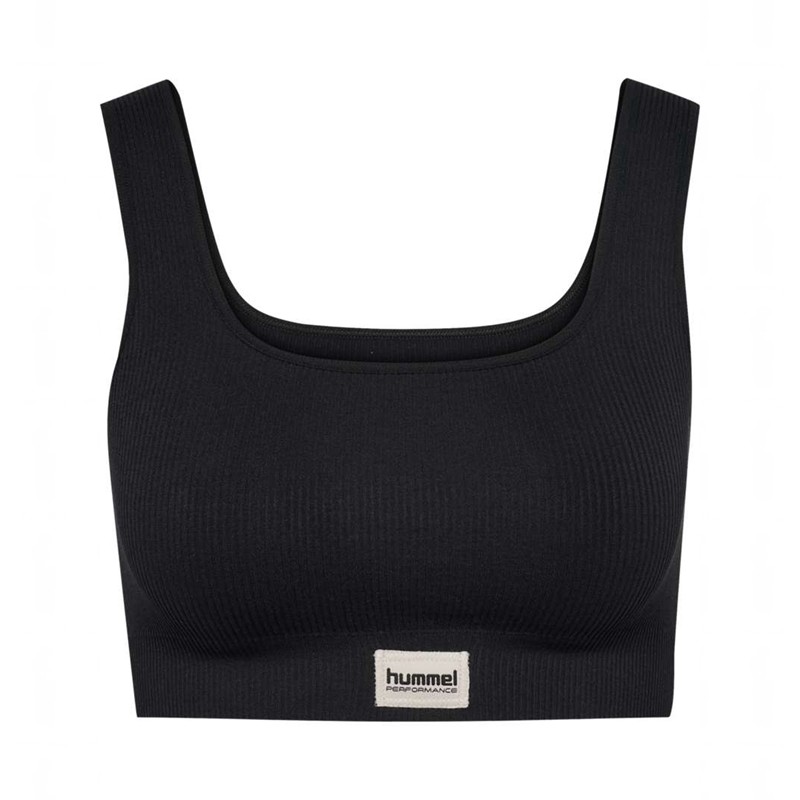 Hummel Pulse Seamless Rib Sport BH Damen Schwarz | 173951-334