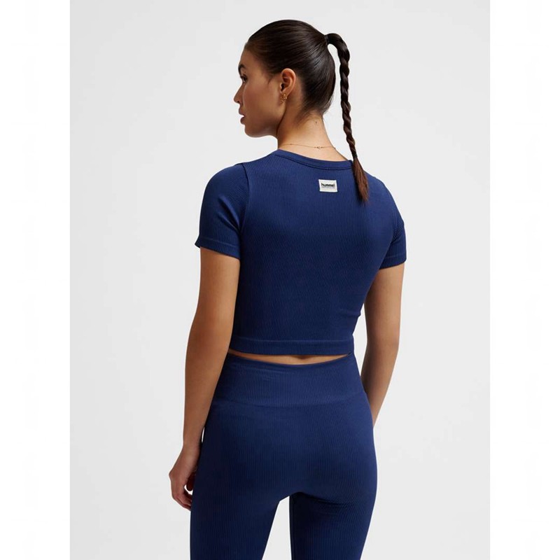 Hummel Pulse Seamless Rib W S/S Jacken Damen Navy | 571006-454