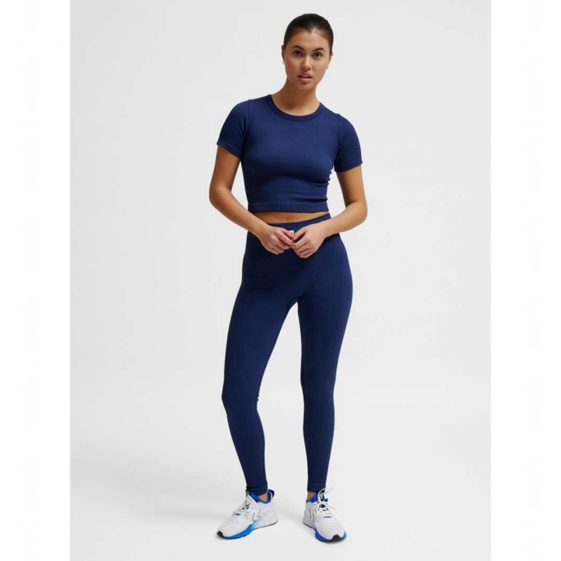 Hummel Pulse Seamless Rib W S/S Jacken Damen Navy | 571006-454