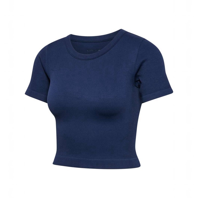 Hummel Pulse Seamless Rib W S/S Jacken Damen Navy | 571006-454