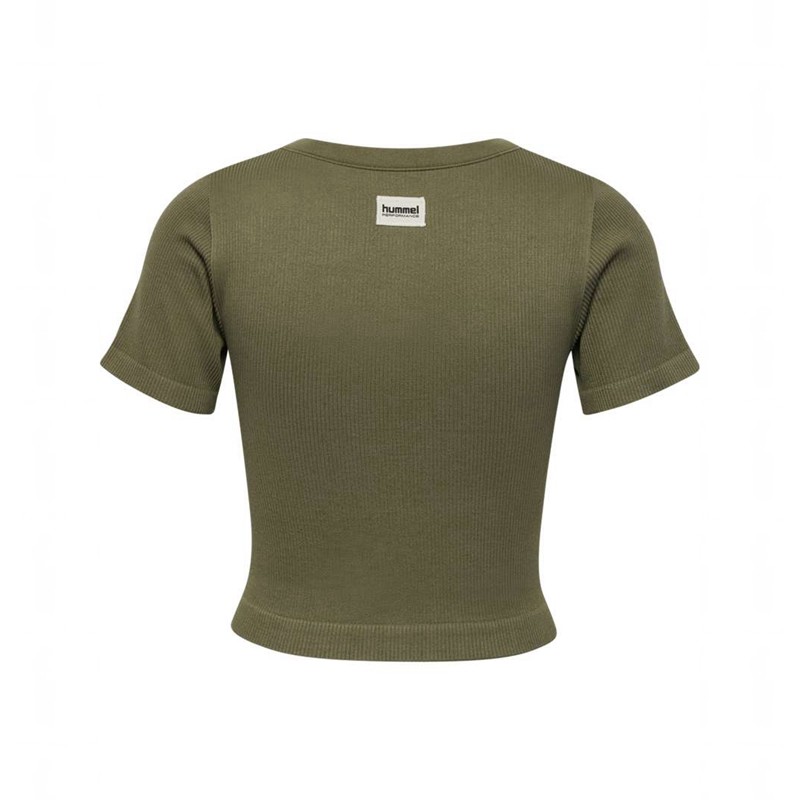 Hummel Pulse Seamless Rib W S/S T-shirts Damen Olivgrün | 570905-440