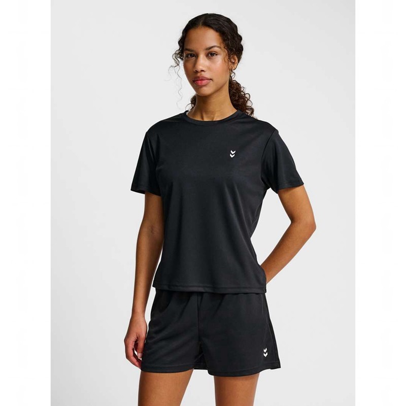 Hummel Pulse Training W S/S T-shirts Damen Schwarz | 389183-107