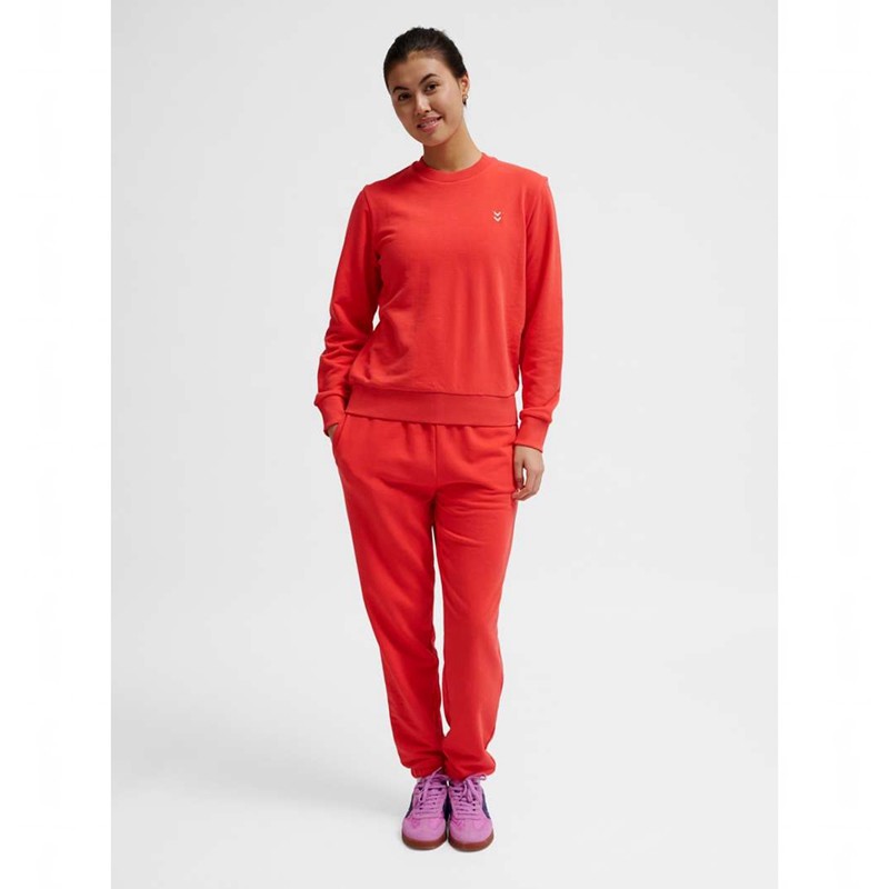 Hummel Pulse W Sweat Crewneck Sweatshirts Damen Rot | 927532-583
