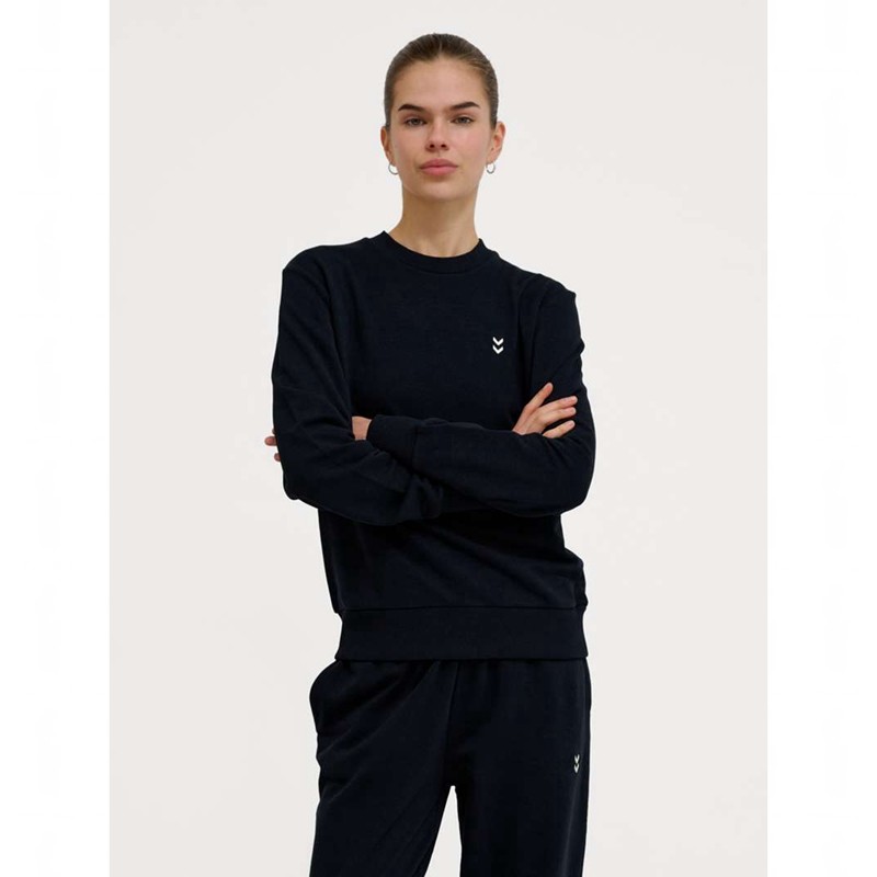 Hummel Pulse W Sweat Crewneck Sweatshirts Damen Schwarz | 532162-879