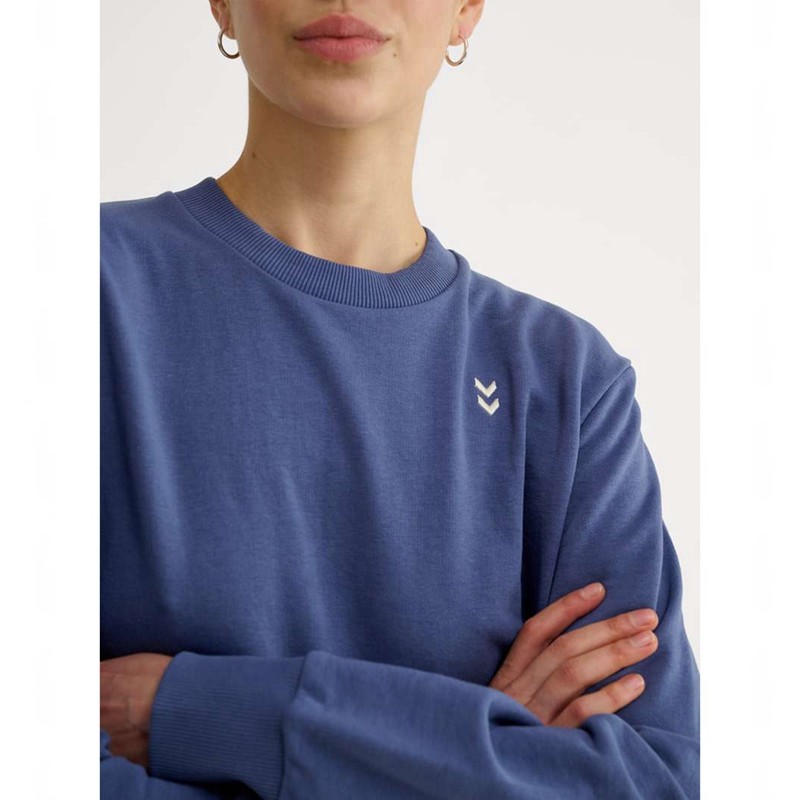 Hummel Pulse W Sweat Crewneck Sweatshirts Damen Blau | 707148-838