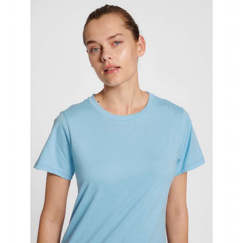 Hummel Red Basic S/S T-shirts Damen Blau | 755398-418